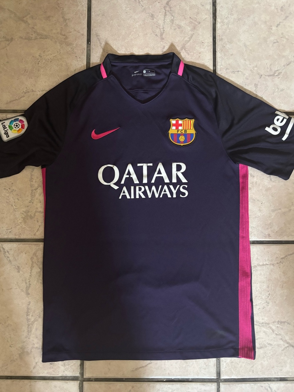 Official Nike Barcelona 2016-2017 Purple & Pink Qatar Airways Soccer Jersey